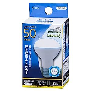 OHM LED電球 レフランプ形 E17 50形相当 4W 昼光色 広角タイプ150° LDR4D-W-E17 A9 06-0770(中古品)