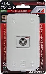 日本アンテナ テレビコンセント 壁面端子用 プレート付 4K8K対応 入力-TV間電流通過 LKEW7PSP(中古品)