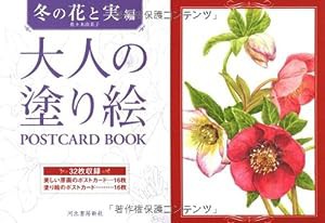 大人の塗り絵 POSTCARD BOOK 冬の花と実編(中古品)