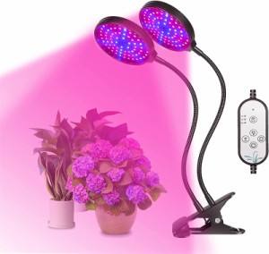 LED植物ライト 植物育成ライト 30W 156LED クリップ式 室内栽培ランプ 全スペクトル 5段階調光 タイミング定時機能(4/8/12H) 高輝度 360