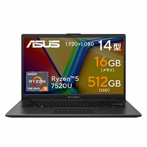 ASUS ノートパソコン Vivobook Go 14 E1404FA Windows11 14型 Ryzen 5 7520U メモリ16GB SSD 512GB 1,920×1,080ドット webカメラ 指紋認