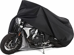 Hanmir バイクカバー 厚手 原付カバー 耐熱 防水 撥水 大型 紫外線防止 原付カバー盗難防止 防風 防埃 防雨 防雪 収納バッグ付き (XXL ブ