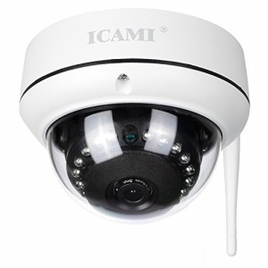 ICAMI 防犯カメラ HD 720P ワイヤレス IP 監視カメラ SDカードスロット内臓で自動録画 WIFI対応 動体検知 アラーム機能 暗視撮影