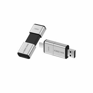 Type C USB3.0 128GBデュアルインターフェイス高速USBメモリ（Type-C+USB3.0）は、伸縮式で収納が簡単で、携帯電話、パソコン、タブレッ