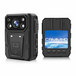 CAMMHD ボディカメラ、防犯カメラ 64GB/3200mAh/17時間連続使用 録画カメラ/本体カメラ 赤外線暗視 1080P 画質 撮影現場記録 証拠保管 法