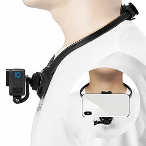 EaxanPic アクションカメラ スマホ ネックレス式マウント、GoPro ゴープロ 用 ネックホルダーマウント 首掛けマウント、GoPro HERO MAX 1