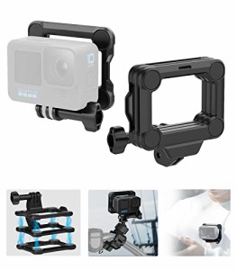 CCOKA GoPro用マウント マグネット式 ゴープロマウント クイックリリース アクションカメラマウント 簡単にバイク/車/服につけ Vlog撮影