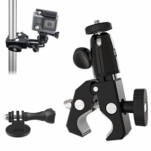 EXSHOW GoPro 用 バイク マウント カメラ クランプマウント 自転車 バー カメラホルダー アクションカメラスタンド 1/4-20スレッド 360°