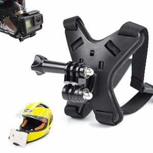 スマホ ウェアラブルカメラ 顎マウント、GoPro ゴープロ 用 アクセサリー オートバイヘルメット用下顎ストラップマウント バイクヘルメッ