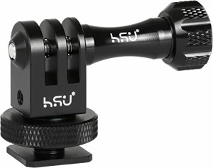 HSU アルミ ホットシューマウントアダプター 1/4穴付き 三脚マウント GoPro Hero11/10/9/8/7/6/5、DJI Osmo Action、AKASO/ビデオカメラ/