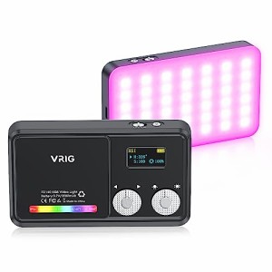 VRIG RGB撮影ライト LEDビデオライト 撮影用ライト 20種FX光効果モード 360°フルカラー 2500K-9000K 超高輝度 明るさ調整 ランプビーズ 