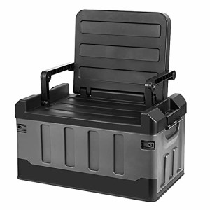 収納ボックス 座椅子 収納ケース 1台2役 折り畳み式 車用ポッケト 収納スツール 防水袋付き/背もたれ付き/大容量/簡単組み立て/耐荷重150