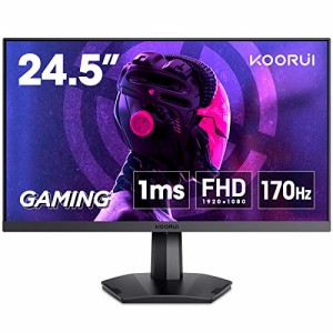 KOORUI ゲーミングモニター 24.5インチ モニター、フルHD ディスプレイ VAパネル/1ms/FreeSync対応/傾き調節/HDMI(144Hz) X2/DisplayPort