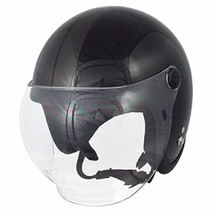 TNK工業 JLT シールド付きJETヘルメット ブラック/ガンメタ FREEサイズ(58-59?p) 51270