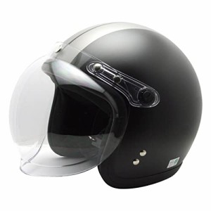 ISHINO SHOKAI バイク ヘルメット ジェット MAX-308 石野商会 スモールジョンジェット SG規格 PSC規格 (ハーフマットブラック/チタン, フ