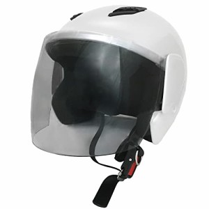 POWER7 セミジェット ヘルメット フリーサイズ ヘルメット レディース メンズ シールド付き UV加工 ライトスモーク 排気量125cc以下対応 