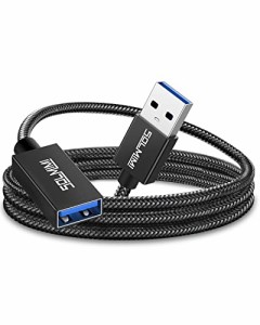 SOLMIMI 2.4M USB 延長ケーブル USB A(オス)-A(メス) 延長コード OTG USBケーブル 5Gbps 高速データ転送 クリスタルナイロン編組 無線マ