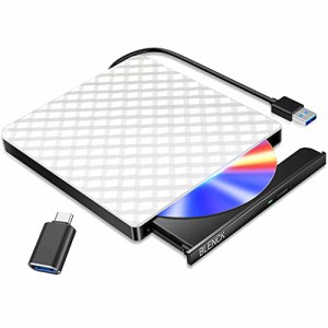 DVDドライブ 外付け 【進化バージョン USB3.0】 ポータブル CD/DVDプレイヤー typeC/USBポート 静音 高速 軽量 スリム コンパクト読取・