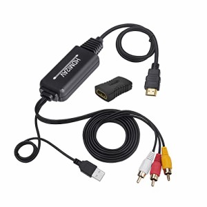 HDMI to RCA変換ケーブル HDMI to AVコンバータデジタル 3RCA/AV 変換ケーブル TV/HDTV/Xbox/PC/DVD/Blu-ray Player/PAL/NTSCテレビ HDMI