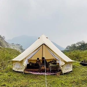 贅沢な防水綿のキャンバスの家族のキャンプテントキャンプ場のホテルのテントBell Tent