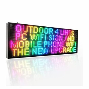 LED看板 電光掲示板 ディスプレイローリング伝言板 P10 RGB カラフル100CM x 20CM Lサインボード 高輝度 SMD技術採用 屋内用 長寿命 LED