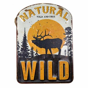 【USA アメリカン デザイン】NATURAL WILD ガレージ サインボード ビンテージ カフェ インテリア 看板 ;AVSB-200