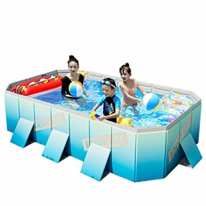SIGESHUO プール 大型 家庭プール 空気入れ不要 折り畳み式 大型プール 深い 四角い プール大きめ 折り畳みプール 巨大プール 大型プール