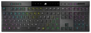 CORSAIR Bluetooth K100 AIR Ultra-Thin ワイヤレスゲーミングキーボード 薄型メカニカルキーボード かな印字 ブラック CHERRY MX軸 CH-9