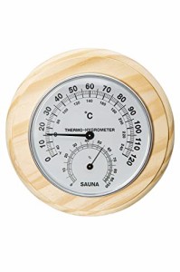 【MILAAM】サウナ 温湿度計「YUM」 北欧 フィンランド産パイン材 アナログ 耐熱 耐湿 小型 軽量 壁掛け 温度計 湿度計