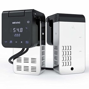 Wevac 低温調理器 1100W スロークッカー 低温調理器具 低音調理機 低温でクッカー 温泉たまご ローストビーフ IPX7防水相当 大画面設計 