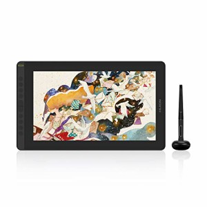 HUION 液タブ 液晶ペンタブレット Kamvas 16(2021) 15.6インチ 充電不要ペン Windows Mac Androidに対応 10個のショートカットキー 液タ