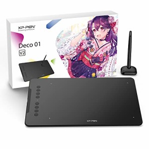 XPPen ペンタブレット Decoシリーズ 板タブ スマホ対応 絵描き ペイントソフト付き イラストコンテスト記念版 Deco01V2 Android