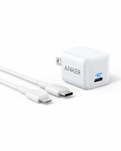 Anker PowerPort III Nano 20W with USB-C & ライトニング ケーブル (PD 充電器 20W USB-C 超小型急速充電器)【PSE技術基準適合 / PowerI