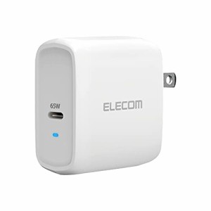 エレコム USB コンセント 充電器 65W ( USB PD対応 ) Type-C×1 スイングプラグ ホワイト EC-YAC03WH