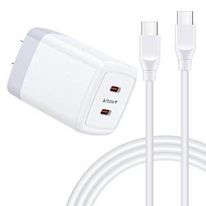 40W andriod充電器 usb-c急速充電器 2ポート タイプCケーブル*1.83m/1本 usb充電器 usbコンセント タイプCアダプター 急速充電器type c u