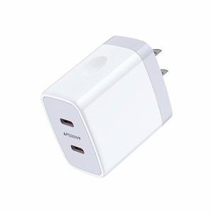 急速充電器 Type-C USB充電器 40W 2ポートType-C*2 iPhone 充電器 タイプc 充電器 type c コンセント [PD3.0対応/ Gan採用/PSE認証済み] 