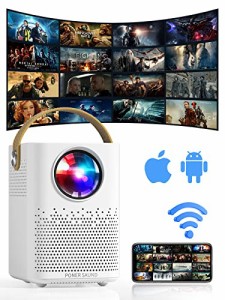 WiFiプロジェクター 1080P フルHD互換 8500ルーメン 720P本機解像度 デュアルスピーカー 内蔵【100インチスクリーン付き】ケーブルから直