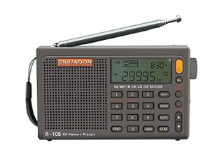 RADIWOWで作る SIHUADON R108 小型短波ラジオ BCLラジオ ポータブル 高感度受信 FM/AM/LW/SW/エアバンド ワイドFM対応 航空無線 USB充電