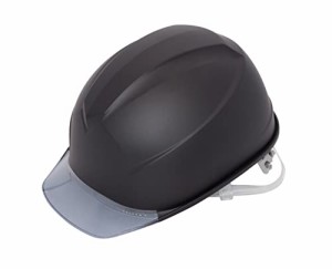 谷沢製作所(タニザワ) エアライトS搭載ヘルメット(透明バイザータイプ･溝付) 透明バイザー:グレー／帽体色:つや消し黒 透明アゴひも仕様