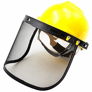 (TUISKU) 草刈 刈払 作業 ヘルメット フェイス ガード メッシュバイザー 防護面 保護 (A)