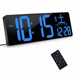 Xflyee デジタル時計 壁掛け 大型 led 壁掛け時計 置き時計 clock 目覚まし時計 明るさ調整 ac電源 タイマー アラーム スヌーズ機能 年/