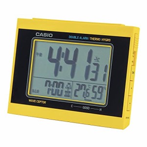 CASIO(カシオ) 目覚まし時計 電波 デジタル ダブルアラーム 温度 湿度 カレンダー 表示 イエロー DQD-5000J-9JF