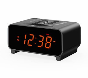 小型デジタル目覚まし時計、デュアル アラーム、4 つのアラーム ウィーク モード、スヌーズ、USB 充電器、自動および手動調光器、12/24 