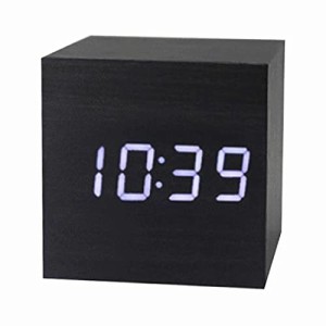 GOLWIS 木目調 デジタル時計 シンプル 置き時計 ナチュラル 置時計 北欧 時計 おしゃれ 目覚まし時計 かわいい インテリア雑貨 木 自然 