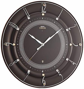 セイコークロック 掛時計 濃茶 直径330×46mm 電波 アナログ SEIKO EMBLEM HS559B