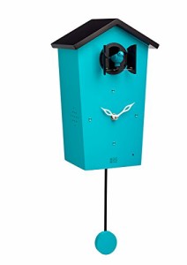 KOOKOO（クークー）バードハウス ペトロ—ル色 12種類の鳥のさえずりが時を告げる 振り子 時計 12種類の鳥の声が楽しめる壁掛け時計 カッ