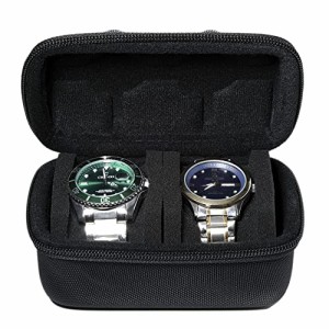 2本収納腕時計ケース、腕時計収納バッグ、旅行用腕時計収納ケース、ハードカバー保護、カスタムスポンジ枕 小型および大型の時計、ダイバ