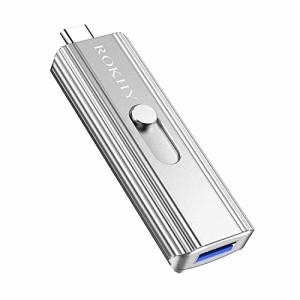 ROKHY USB 3.0 Type C Flash Drive (1TB, Silver(PSSD, USB+Type C))