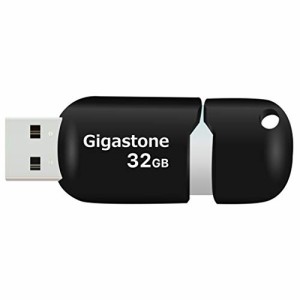 Gigastone V10 32GB USBメモリ USB 2.0 キャップレス タイプ スライド式 ブラック