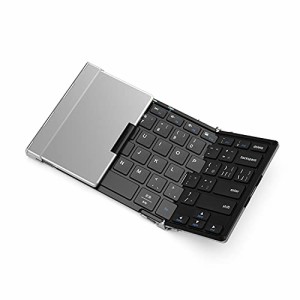 iClever キーボード bluetooth USB接続 ワイヤレス 薄型 折りたたみ式 ブルートゥース キーボード 無線 & 有線 デュアルモード接続 マル